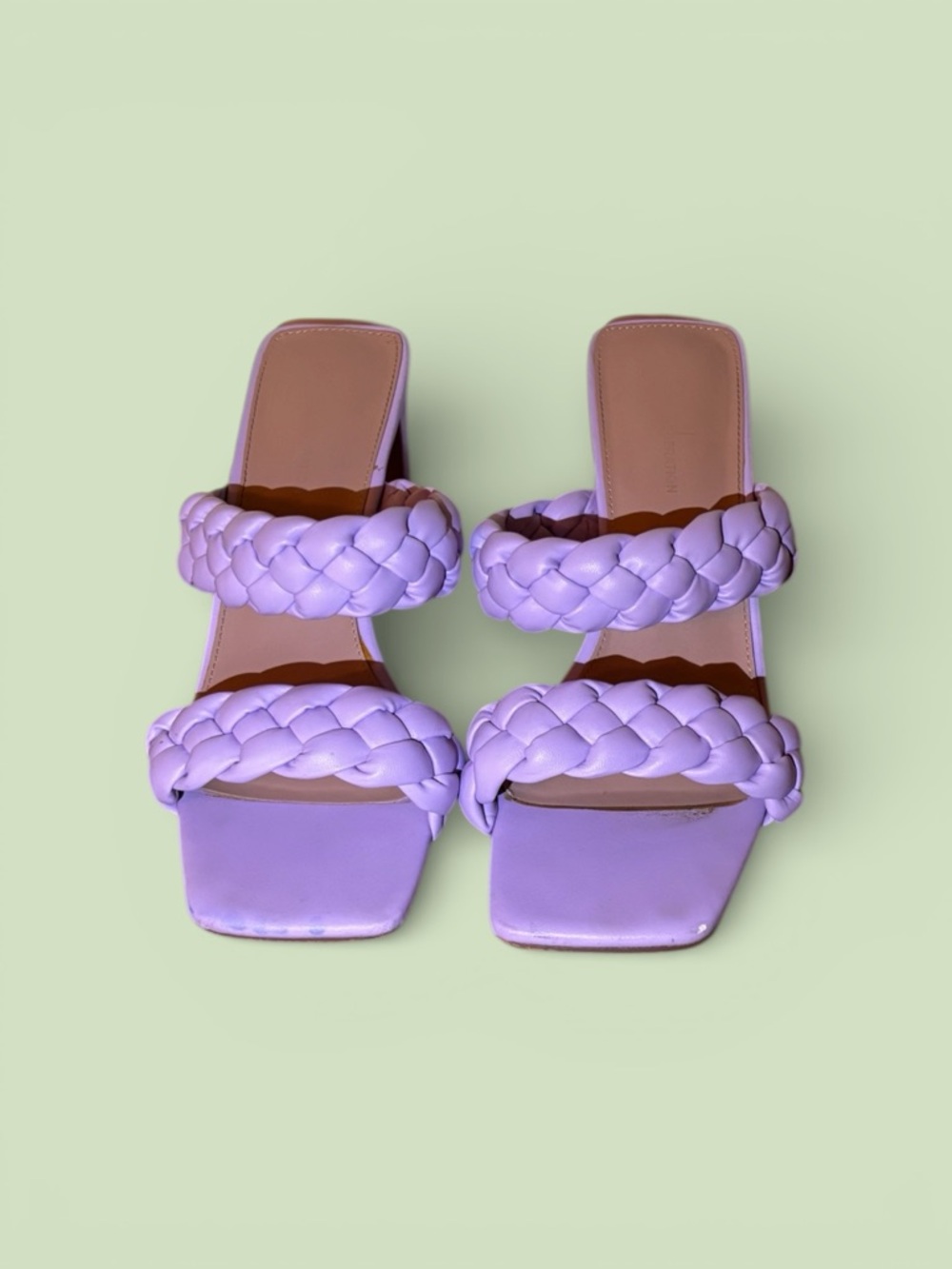 Braided Double-Strap Lilac Slide Sandals - Women